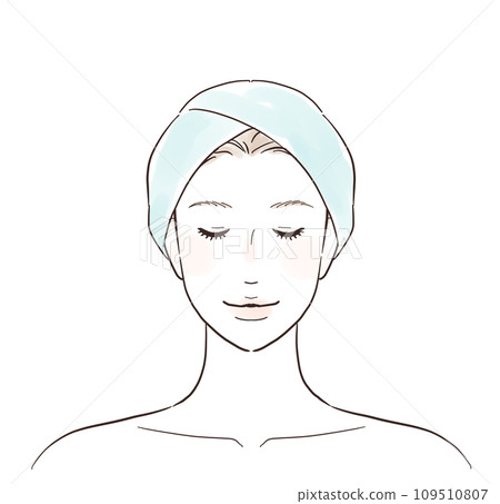 Front face of a beautiful woman with closed eyes, esthetician Front face of a beautiful woman with closed eyes, esthetician 109510807