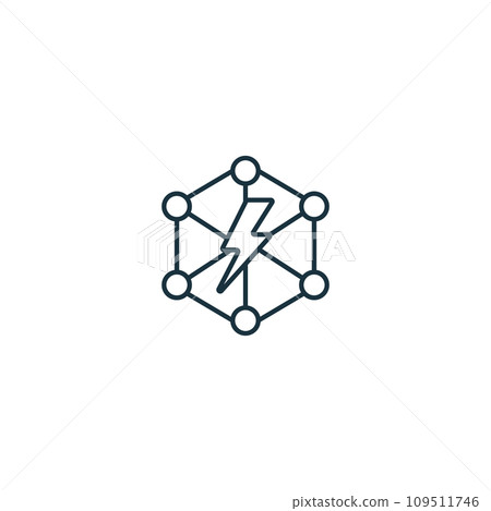Lightning network icon. Monochrome simple sign from blockchain collection. Lightning network icon for logo, templates, web design and infographics. Lightning network icon. Monochrome simple sign from blockchain collection. Lightning network icon for logo, templates, web design and infographics. 109511746