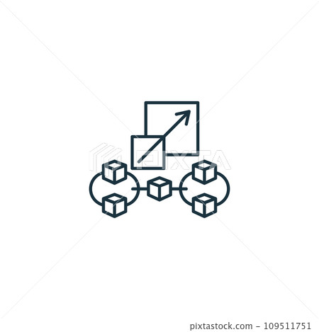 Blockchain salability icon. Monochrome simple sign from blockchain collection. Blockchain salability icon for logo, templates, web design and infographics. Blockchain salability icon. Monochrome simple sign from blockchain collection. Blockchain salability icon for logo, templates, web design and infographics. 109511751