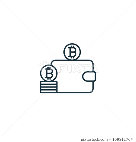Blockchain wallet icon. Monochrome simple sign from blockchain collection. Blockchain wallet icon for logo, templates, web design and infographics. 109511764