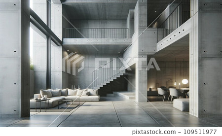 空蕩蕩的混凝土辦公室（AI生成） 109511977