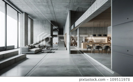 Empty concrete office (AI generated) 109511978