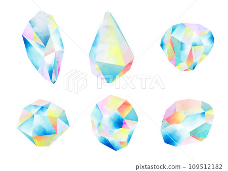 Gem illustration with watercolor touch 109512182