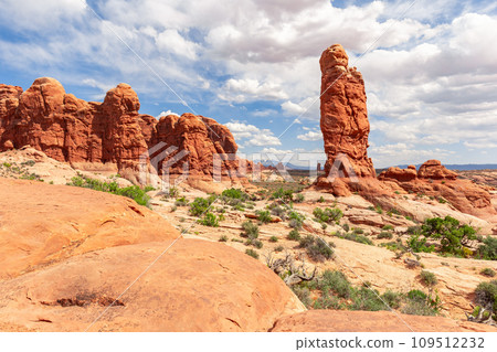 Red Sandstone Rocks Landscape in Moab, Utah, USA 109512232