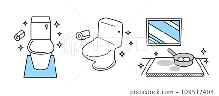 House plumbing simple illustration toilet built-in stove 109512403