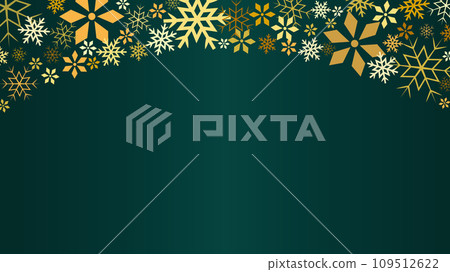 Green background snowflake vector frame background illustration material 109512622