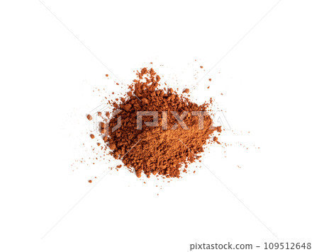 Cocoa Powder Isolated, Cacao Dust Pile, Dry Ground Cocoa Beans, Cocao Powder Pile for Chocolate 109512648
