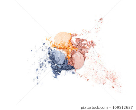 Broken Eye Shadow Isolated, Smashed Makeup Palette, Crushed Natural Glitter Pigment Texture Broken Eye Shadow Isolated, Smashed Makeup Palette, Crushed Natural Glitter Pigment Texture 109512687