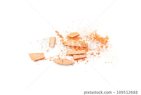 Broken Eye Shadow Isolated, Smashed Makeup Palette, Crushed Natural Glitter Pigment Texture Broken Eye Shadow Isolated, Smashed Makeup Palette, Crushed Natural Glitter Pigment Texture 109512688