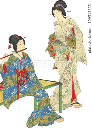 Ukiyo-e woman illustration Ukiyo-e woman illustration 109512825