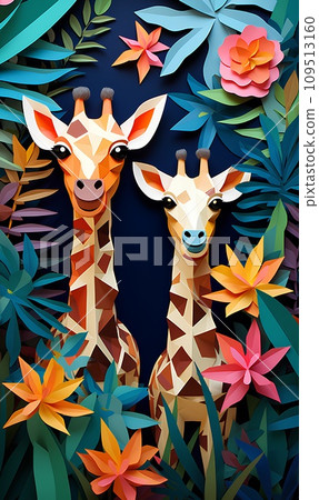 Colorful giraffe (vertical) 109513160