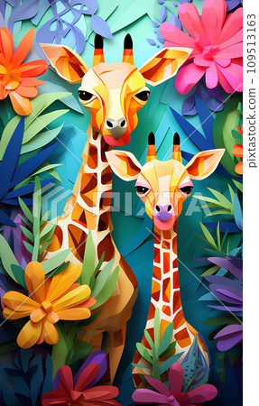 七彩長頸鹿（豎） 109513163