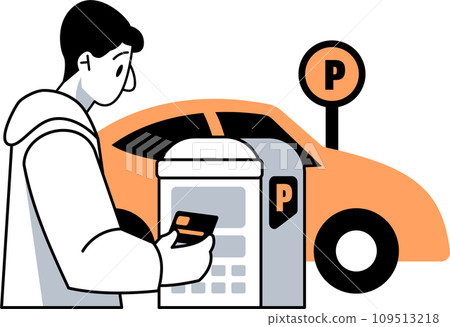 Parking Meter Contactless Payment Vector Parking Meter Contactless Payment Vector 109513218