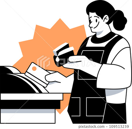 Contactless Card Payment Vector Illustration Contactless Card Payment Vector Illustration 109513239