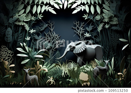 elephant in the jungle 109513250