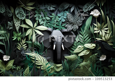 elephant in the jungle 109513253