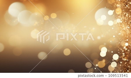 Abstract gold festive background with bokeh light effect on wide banner,copy space Abstract gold festive background with bokeh light effect on wide banner,copy space 109513541