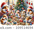 戴著聖誕老人帽子的倉鼠的聖誕派對 109514694