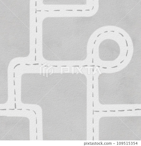 Road Pattern Watercolor illustration. Hand drawn Map seamless background. Template for the design of carpets for children to play with cars. Gray roadway surface texture for design paper. Road Pattern Watercolor illustration. Hand drawn Map seamless background. Template for the design of carpets for children to play with cars. Gray roadway surface texture for design paper. 109515354