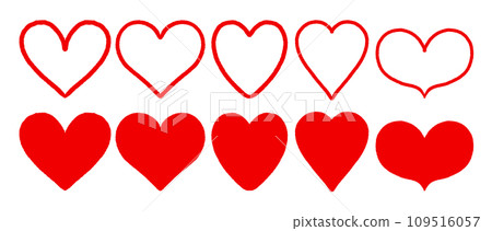 粗線心標記圖紅色簡單手寫線標記圖標 109516057