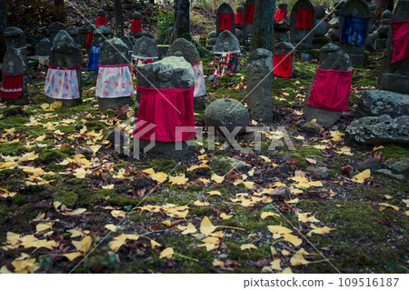A cute Jizo statue that is loved by the common people and watches over the area. A cute Jizo statue that is loved by the common people and watches over the area. 109516187