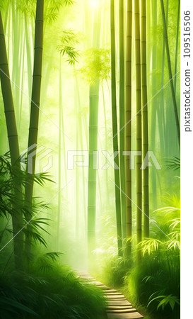 竹林風景,陽光透過樹林 竹林風景,陽光透過樹林 109516506