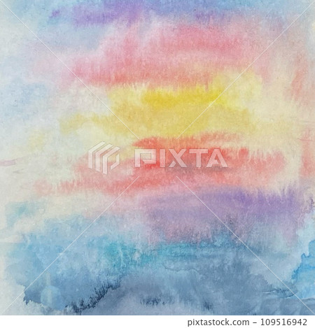 Watercolor colorful splash sunset abstract background illustration 109516942