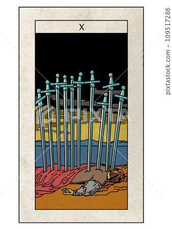 Rider Tarot Minor Arcana Ten of Swords Rider Tarot Minor Arcana Ten of Swords 109517286