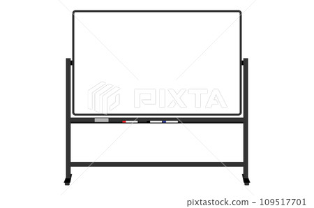 Overall view of mobile whiteboard with black frame Overall view of mobile whiteboard with black frame 109517701