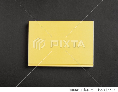 Copybook Mockup, Yellow Notebook on Office Desk with Copy Space for Text, Moleskin Template 109517712