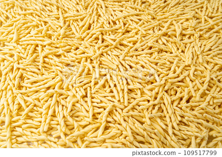 Raw Trofie Pasta, Dry Italian Macaroni, Traditional Genoa Food, Raw Noodle, Modern Ligurian Cuisine Raw Trofie Pasta, Dry Italian Macaroni, Traditional Genoa Food, Raw Noodle, Modern Ligurian Cuisine 109517799