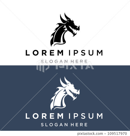 Dragon logo icons. Ancient mythical serpent symbol. Mythological beast sign. Vector illustration. Dragon logo icons. Ancient mythical serpent symbol. Mythological beast sign. Vector illustration. 109517970
