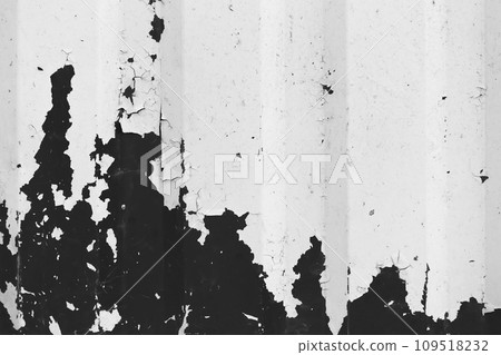 Black white peeling old paint with metal surface fence texture background Black white peeling old paint with metal surface fence texture background 109518232