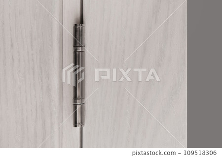 Door hinge metal object door detail element part, close-up, macro 109518306