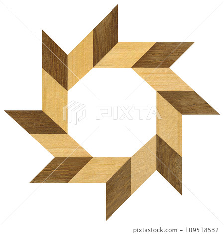 Wooden marquetry can be patterns created from the combination of pine and walnut wood, wooden floor, parquet, cutting board 109518532