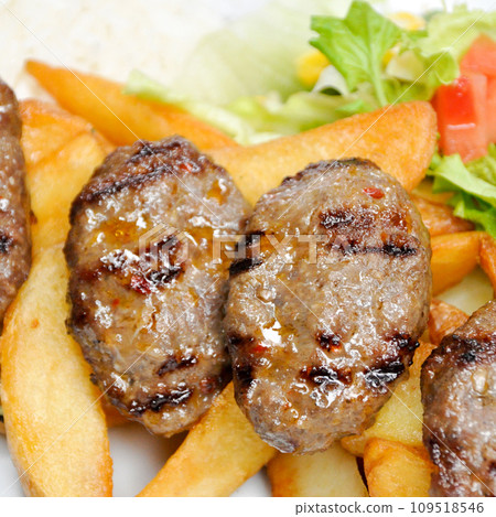 Meatball balls from traditional Turkish cuisine dishes, grilled meatballs, Turkish izgara kofte Meatball balls from traditional Turkish cuisine dishes, grilled meatballs, Turkish izgara kofte 109518546