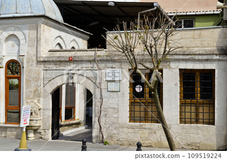 Yerebatan Uskubi Ibrahim Aga Mosque, completed in 1491 in Istanbul Sirkeci, Istanbul Turkey April 04 2019 Yerebatan Uskubi Ibrahim Aga Mosque, completed in 1491 in Istanbul Sirkeci, Istanbul Turkey April 04 2019 109519224