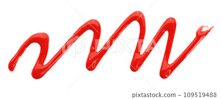 red watercolor painted zigzag lines isolated on white background. red watercolor painted zigzag lines isolated on white background. 109519488