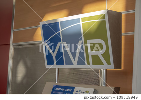 Richmond, BC, Canada. Nov 20, 2023. The Vancouver International Airport logo sign. 109519949