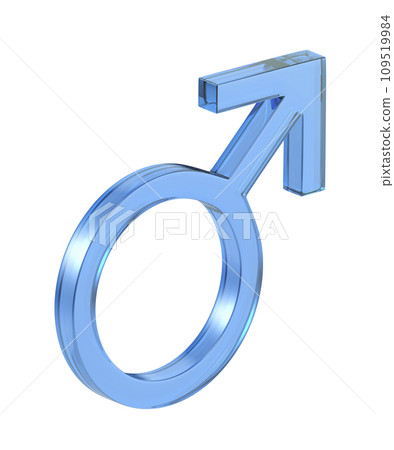 Blue glass male gender sign 109519984