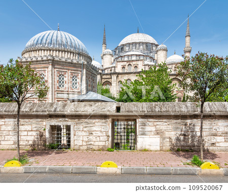 Sehzade Mehmet tomb, with Sehzade Mosque, in the far end, in Fatih district, on the third hill of Istanbul, Turkey Sehzade Mehmet tomb, with Sehzade Mosque, in the far end, in Fatih district, on the third hill of Istanbul, Turkey 109520067
