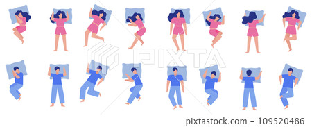Poses for sleeping and relaxation set 109520486