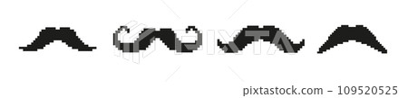 Pixel bit moustache man retro icon. 8 bit old moustache 109520525