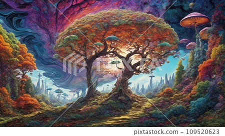 Colored magical forest 109520623