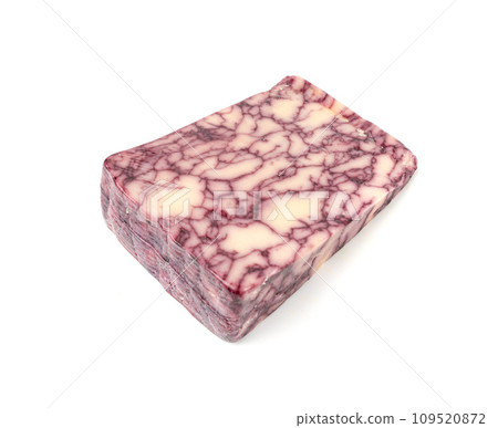 Windsor Red Cheese, Wine Derby Marble Cheese, Marbled Cheddar Aged in Wine Isolated Windsor Red Cheese, Wine Derby Marble Cheese, Marbled Cheddar Aged in Wine Isolated 109520872