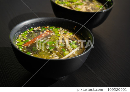Fish Broth with Greens, Sesame Seeds and Herbs 109520901