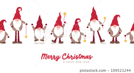 cute christmas dwarf seamless pattern vector illustration cute christmas dwarf seamless pattern vector illustration 109521244