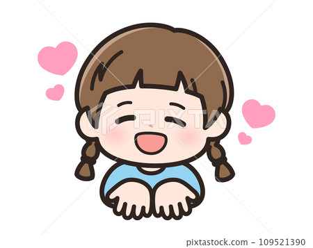 Illustration of a girl giving a hand Illustration of a girl giving a hand 109521390