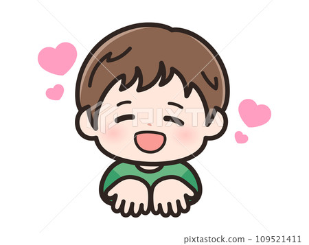 Illustration of a boy giving a hand Illustration of a boy giving a hand 109521411