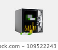 Save vault box full of money 3d render. Financial crisis, global recession, Concept of financial safety, secure savings, cash in vault.  109522243